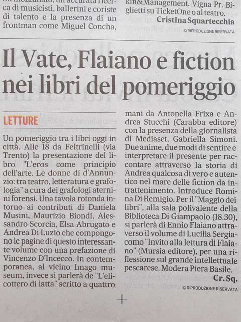 Il Vate, Flaiano e fiction nei libri del pomeriggio