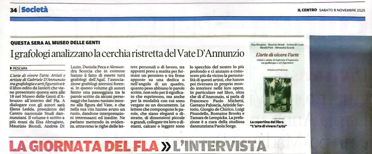 I Grafologi analizzano la cerchia ristretta del Vate d'Annunzio