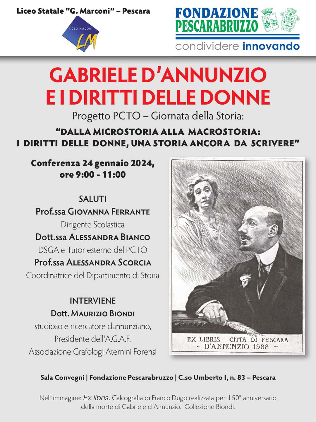 Conferenza "Gabriele d’Annunzio e i diritti delle donne" - incontro formativo con il Liceo Statale G. Marconi