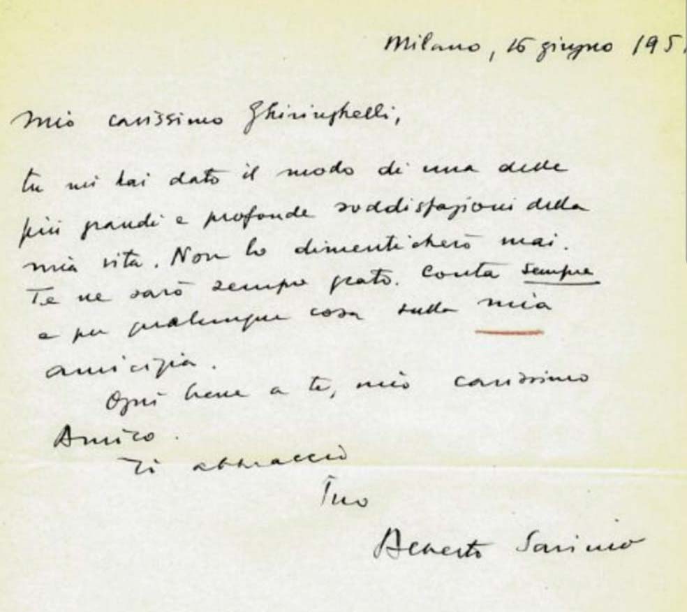 Lettera di Alberto Savinio del 16 Giugno 1951